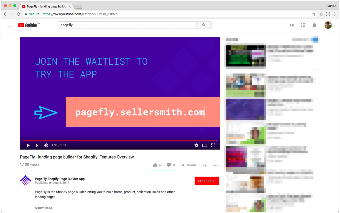 pagefly on youtube