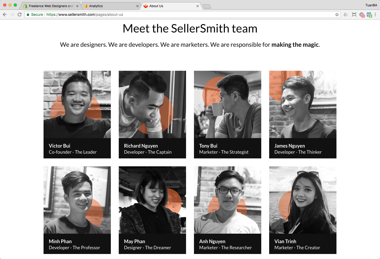 trang about us sellersmith team